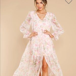 Red dress boutique midi dress